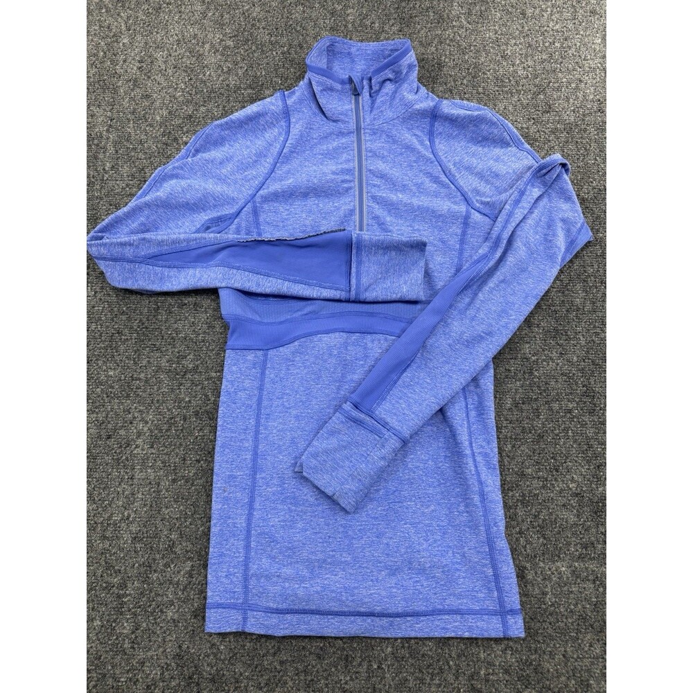 Lululemon Swiftly Tech Half Zip Long Sleeve Top Womens 4 Heathered Blue